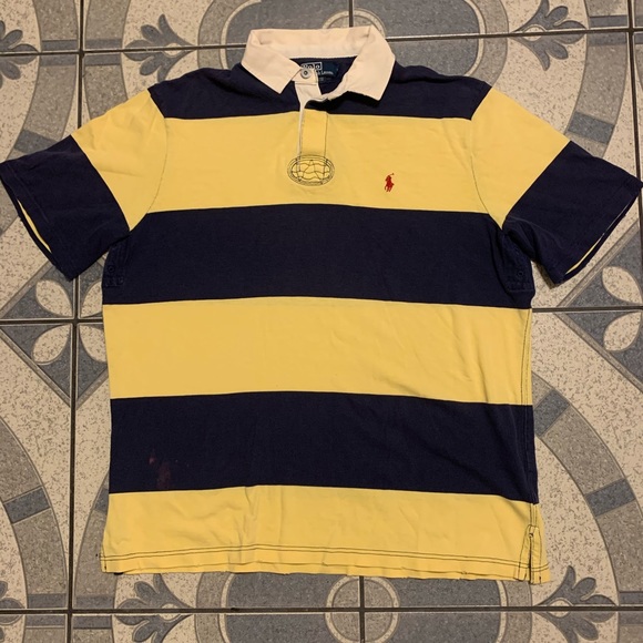 Vintage Ralph Lauren Polo Striped Rugby Polo Shirt - Picture 1 of 6